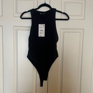 Women’s Zara Black Sleeveless Bodysuit. Size M. NWT